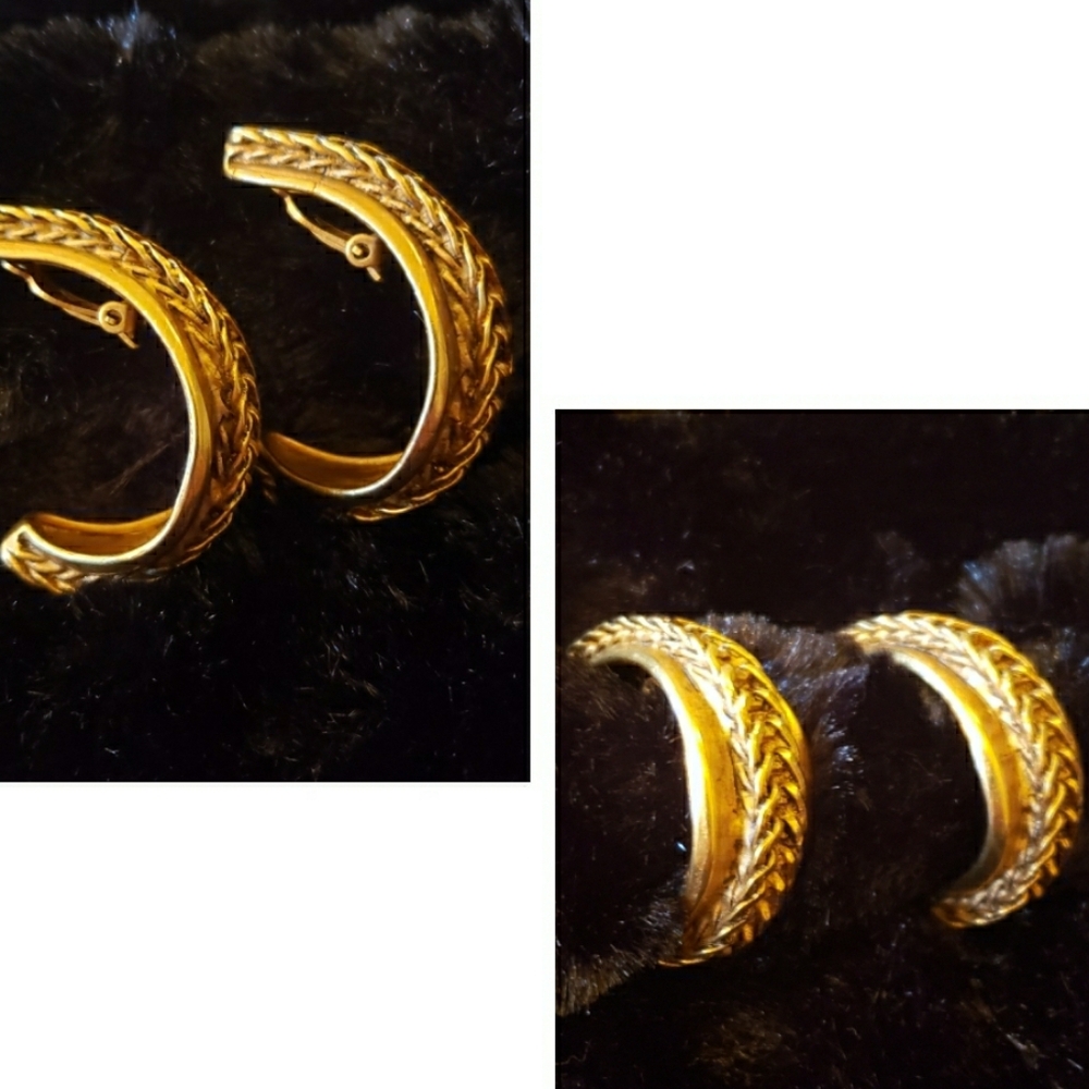 Robert Lee Morris And Donna Karen Gold Tone Clip Earrings